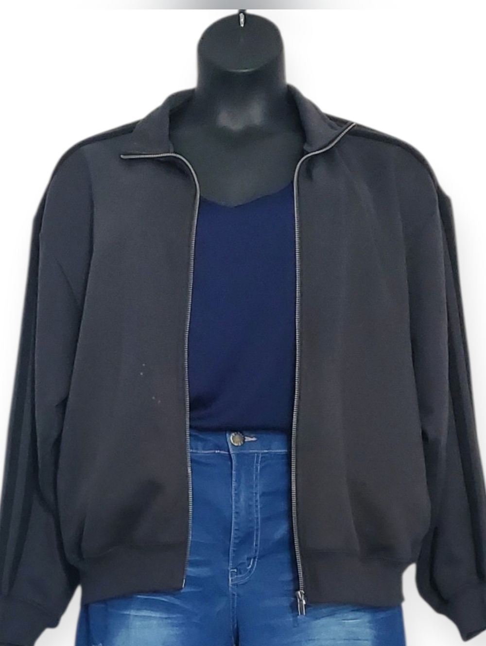 wild fable Black Zip-Up Bomber Jacket